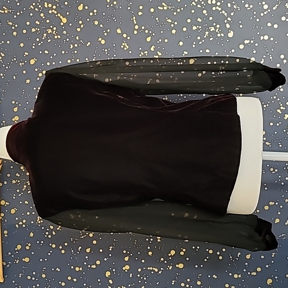 Vintage 80s Goth Velvet Blouse Victorian David Rose Night Top M - Picture 2 of 8